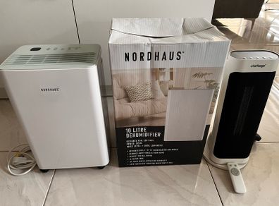 10 Litre Dehumidifier + Tower Fan Heater with remote