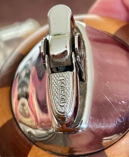 Ronson Carousel Vintage Table Lighter Mid Century Modern Wood Chrome England 1950s to 60s