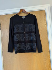 Fay Louise Navy Cardigan  .  S. M - 12.  New - No Tag.