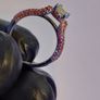 Natural Opal & Orange Sapphire ring silver 925 Image 7