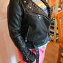 black leather jacket with studs Image 3
