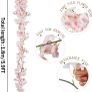 8 Pack Artificial Silk Cherry Blossom Hanging Vine Garland for Wedding Home Garden Party Decor (Pink) Image 2