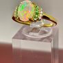 Ethiopian Opal, Tsavorite Garnet & White Zircon Ring Image 3