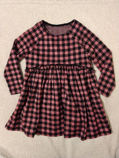 Girls Pink Check Dress