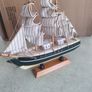 Vintage wooden ship Handmade handpainted wood and metal ship White ship Primitive Ship figurine Decorative Wooden Ship Souvenir Wood boat Image 7
