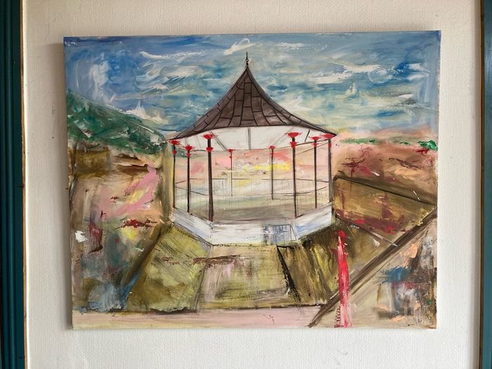 XL Original Painting of Bray Bandstand Wicklow Ireland Original Irish Art