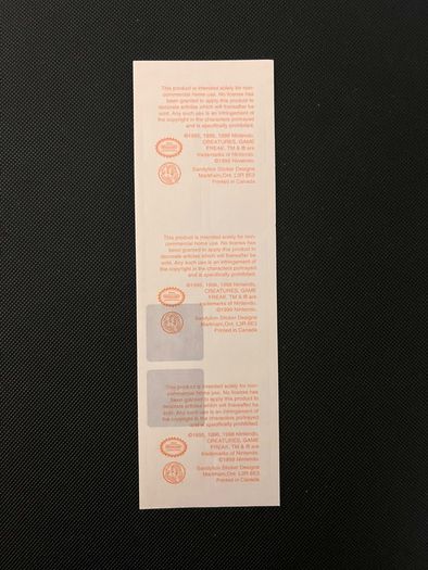 Vintage 1999 Pokemon Sandylion Sticker Sheets