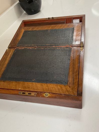 Antique walnut writing box