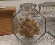 Glass Pressed Flower Hexagonal Wall Decor