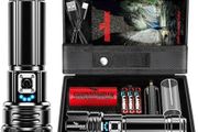 Rechargeable Torch, 500000 Lumen Torches LED Super Bright, 5000mAh Long Lasting, Adjustable Focus, IP67 Waterproof, 5 Modes, Powerful Handheld Flashlight for Power Cuts, Camping, Emergency