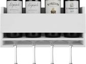 Halcent Wine Rack Wall Wine Holder, Wine Storage Rack with Wine Glass Holder Home & Kitchen