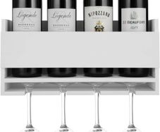 Halcent Wine Rack Wall Wine Holder, Wine Storage Rack with Wine Glass Holder Home & Kitchen