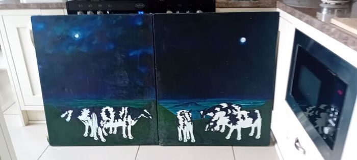 Pair Of Large Original Oil On Canvas Paintings