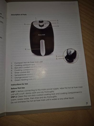 Salter 2L Compact Hot Air Fryer