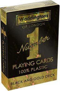 Black and Gold Waddingtons Number 1 Playing Cards Game , Red