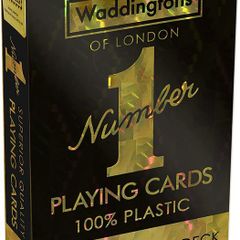 Black and Gold Waddingtons Number 1 Playing Cards Game , Red