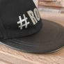 Trussardi Jeans Black Flat Peak Glitter Lettering Baseball Logo Hat Cap Image 7