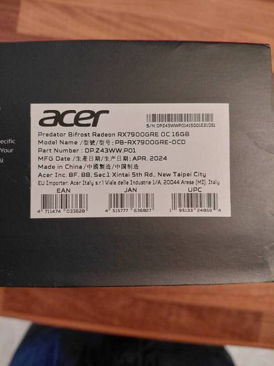 Acer 7900GRE Predator OC Nitro 16GB