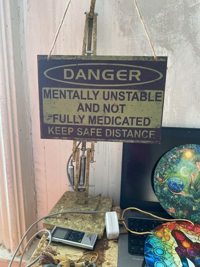 Wooden funny sign