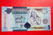 Libya. 1 Dinar  2009  Pick  71.  Gaddafi  Uncirculated