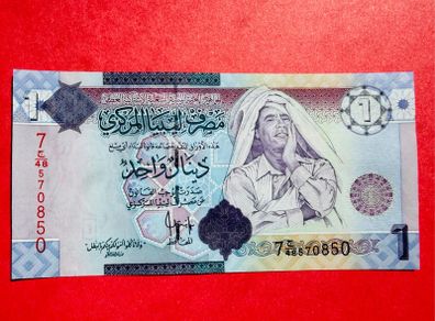 Libya. 1 Dinar  2009  Pick  71.  Gaddafi  Uncirculated