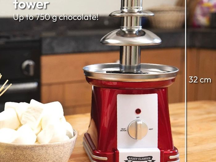 Stage Chocolate Fountain 90 Watt | 31.5 cm high with Stainless Steel Tower | 750 Gram Capacity | Retro Look | Great for Children's Birthdays and Weddings (FREE POSTAGE)
