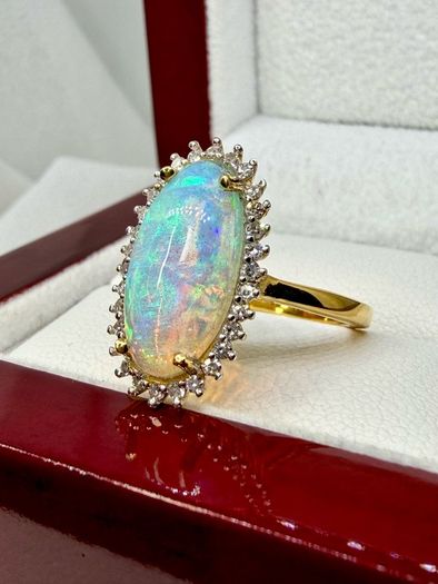 Opal Lab-Grown Diamond Halo Ring
