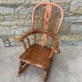 Victorian Elm Windsor Rocking Chair. Image 2