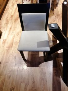 Walnut base and matching 4 chairs. Bevelled edge glass top