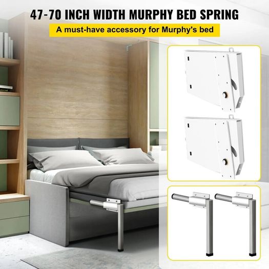 Bed Kit king And Queen  Size Bed Heavy Duty Support Hardware DIY Kit Mounting Wall Springs Mechanism(Vertical)