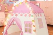 Princess Castle Play Tent Kid Play Tent Large Kids Play House for Indoor and Outdoor with Cotton Ball Lights Princess Crown Magic Wand Safety Non-toxic Great Gift for Girls (FREE POSTAGE)