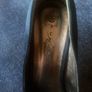 Navy Satin Peep-Toe Dress Shoes. Image 2