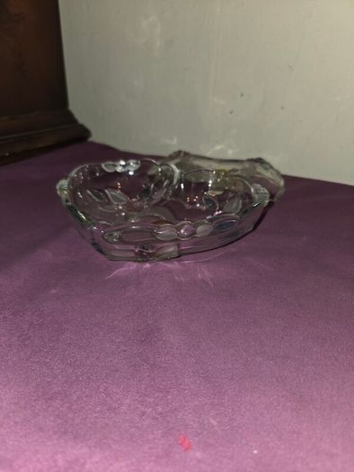 German made Walther Glass  Heart Shaped Trinket Bowl
