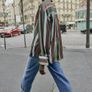 Fab Zara Green & Brown Satin Stripe Shirt  Size XL runs big UK 14 Image 3