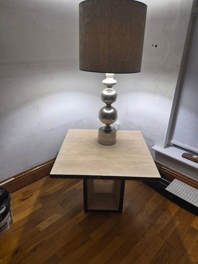 marble table and lamp for sale