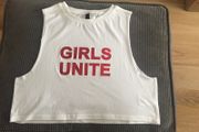 White sleeveless T-shirt Girls Unite Size S