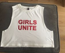 White sleeveless T-shirt Girls Unite Size S