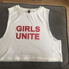 White sleeveless T-shirt Girls Unite Size S