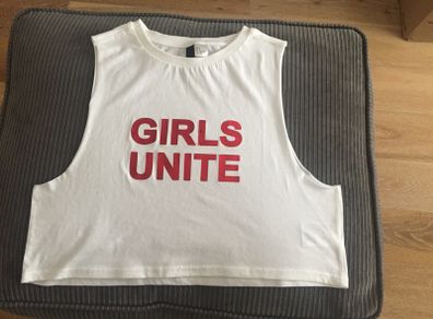 White sleeveless T-shirt Girls Unite Size S