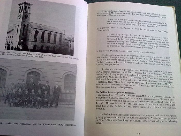 The school called Dalriada A centenary history Ireland Irish Ballymoney Antrim
