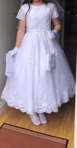 Girls white communion dress