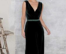 Folkster Marissa Velvet Forest Green Bridesmaid Dress