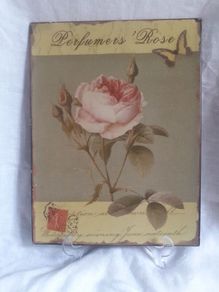 Vintage Enamel Rose Wall Plaque