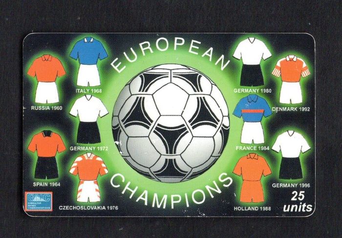 2000 Gibraltar 25 unit European Football Cup (Siemens - S5 (Module 33)) Phone Card