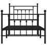 Metal Bed Frame without Mattress with Footboard Black 90x200cm Image 5