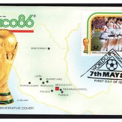 1986 St Vincent First Day Cover for Mexico Football (FIFA) World Cup 86 Featuring Scotland Team First Day Cover (FDC)