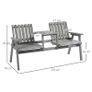 Outdoor Furniture Patio Wooden Tete a Tete Garden Bench Chair with Table Conversation Set Image 3