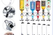 New 6 Bottle Stand Optic Dispenser Steel Bar Butler