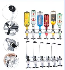 New 6 Bottle Stand Optic Dispenser Steel Bar Butler