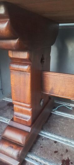 Antique 19th Century oak Monastery Table chunky well made solid with amazing patina comes with two large oak benches